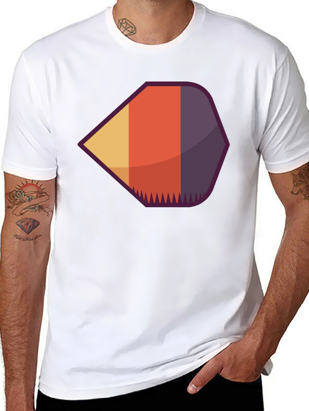 Geometric Retro Graphic Tee - Modern Casual Style