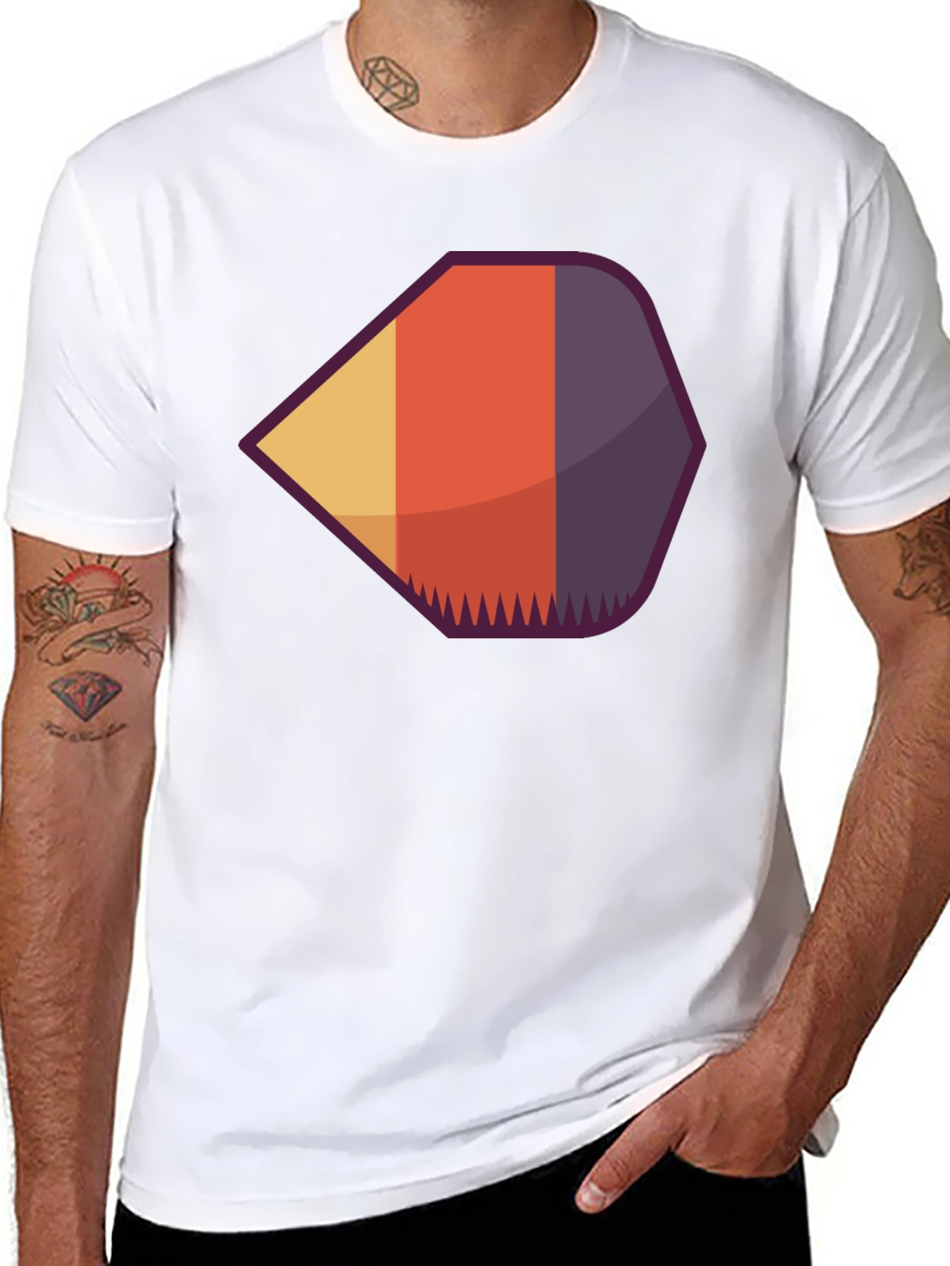 Geometric Retro Graphic Tee - Modern Casual Style