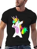 Dabbing Unicorn Black T-Shirt Funny Gift