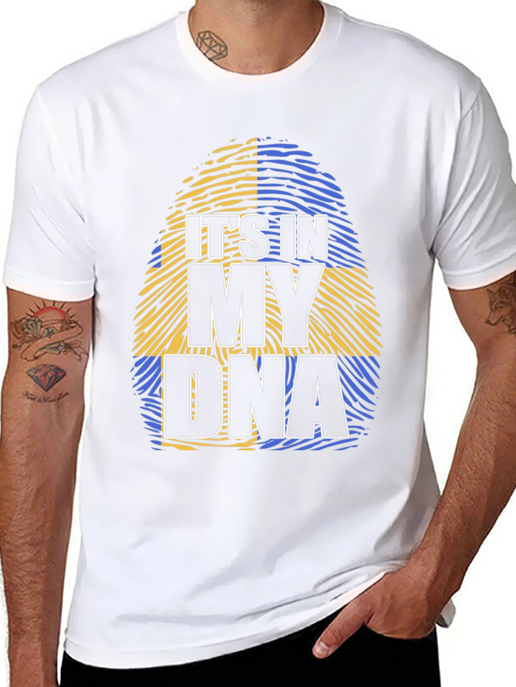 Its In My DNA Sweden Flag Fingerprint T-Shirt