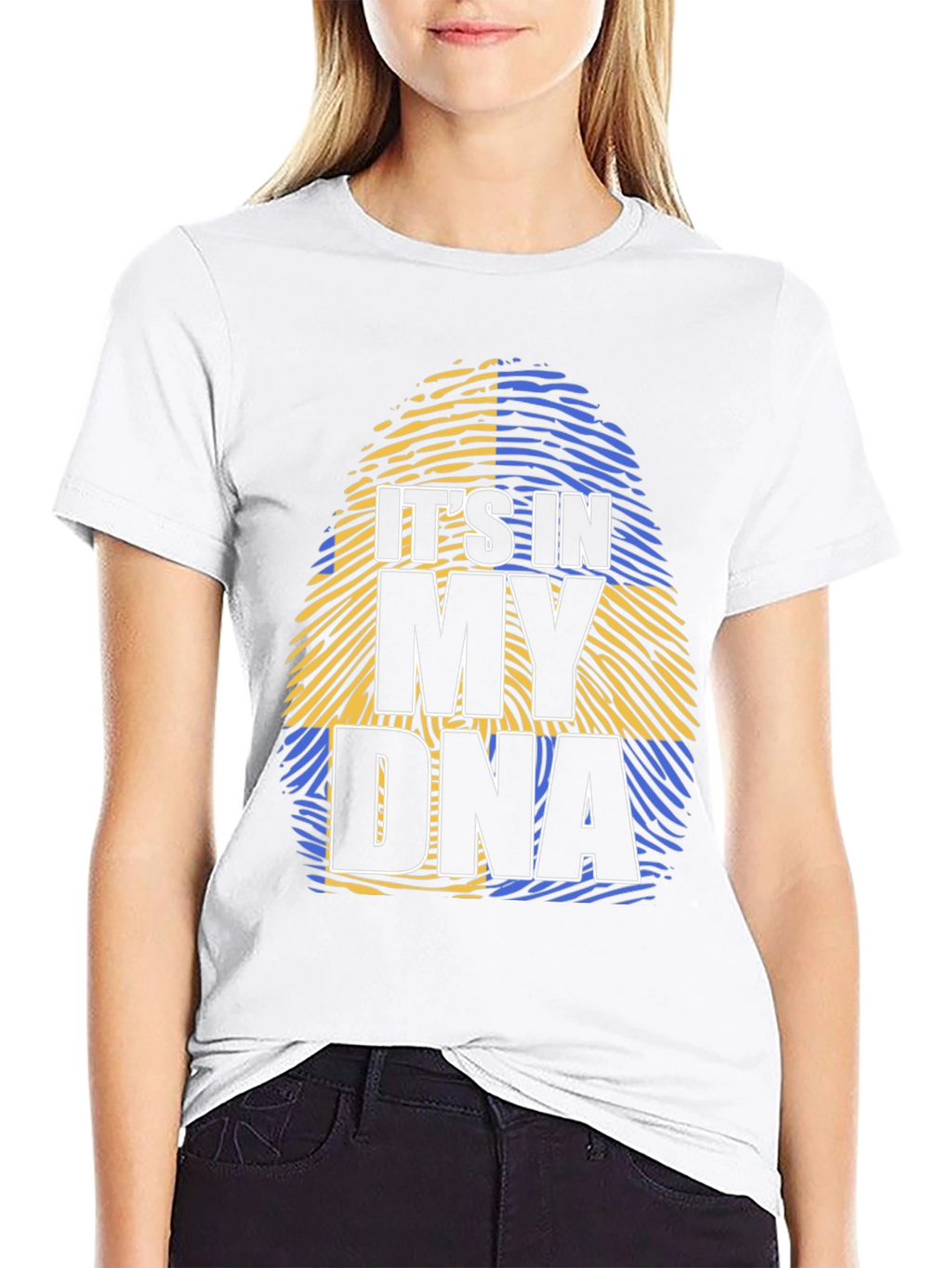Its In My DNA Sweden Flag Fingerprint T-Shirt