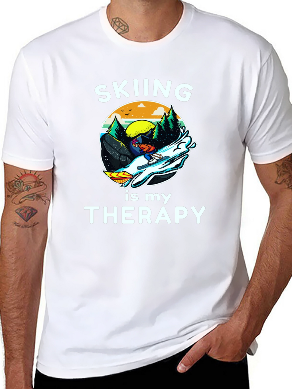 Skiing is My Therapy T-Shirt