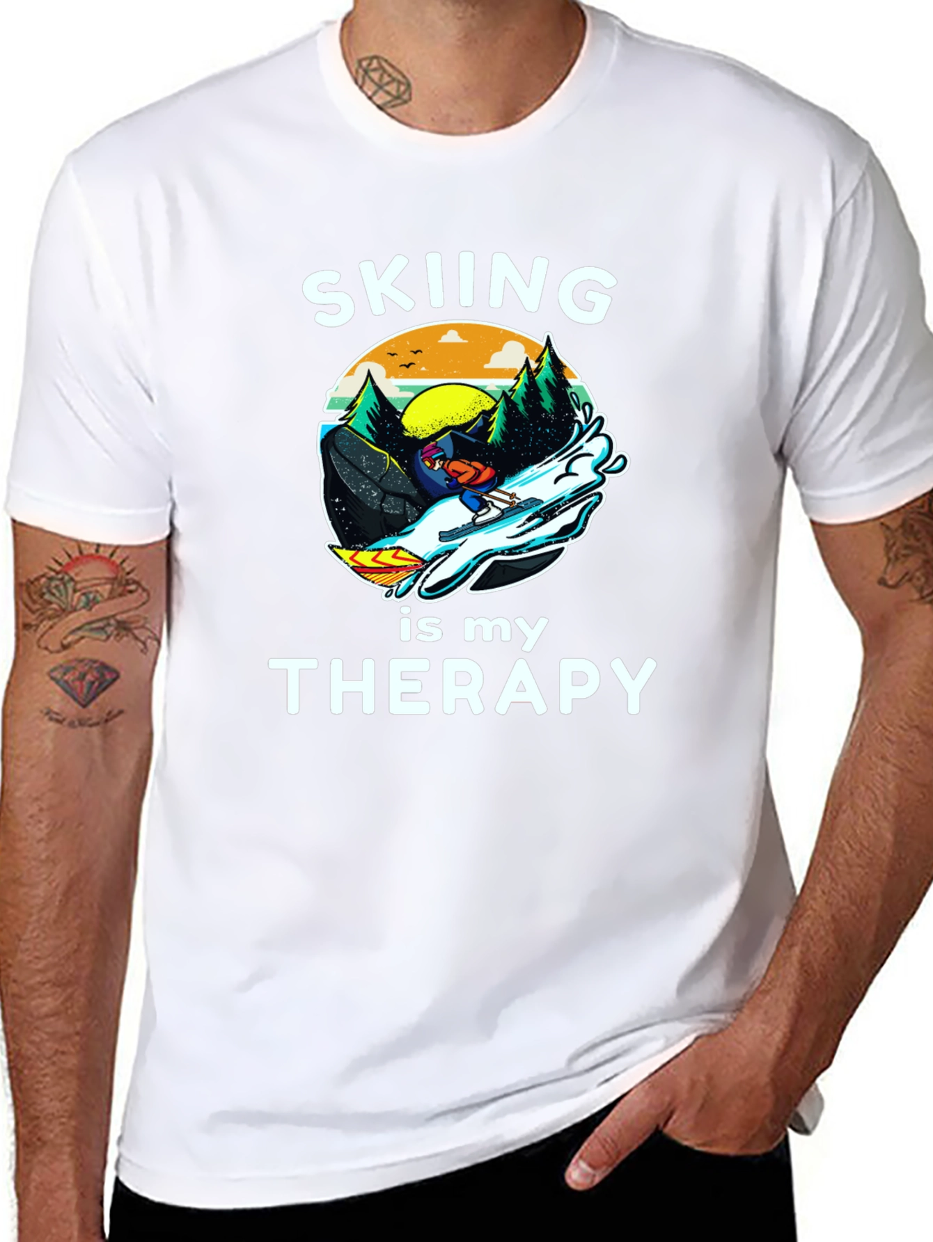 Skiing is My Therapy T-Shirt