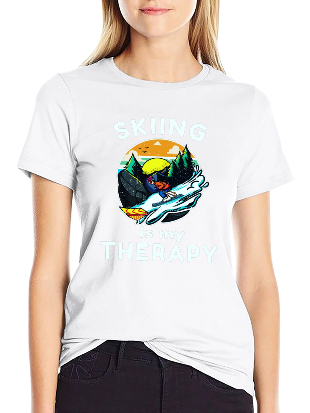 Skiing is My Therapy T-Shirt