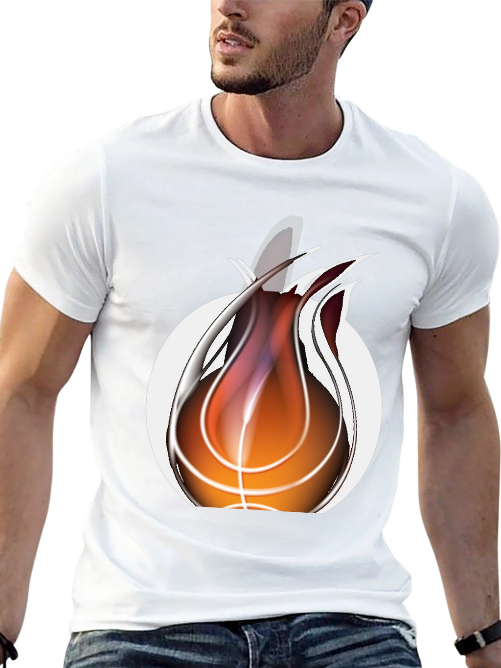 Fiery Basketball Graphic Tee - Cool Sportswear