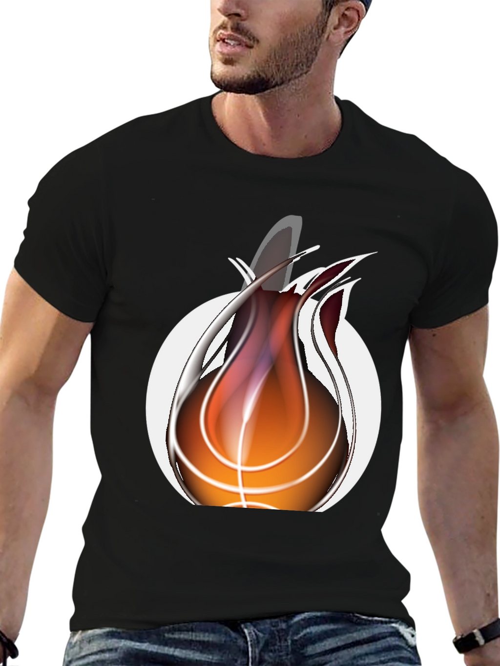 Fiery Basketball Graphic Tee - Cool Sportswear