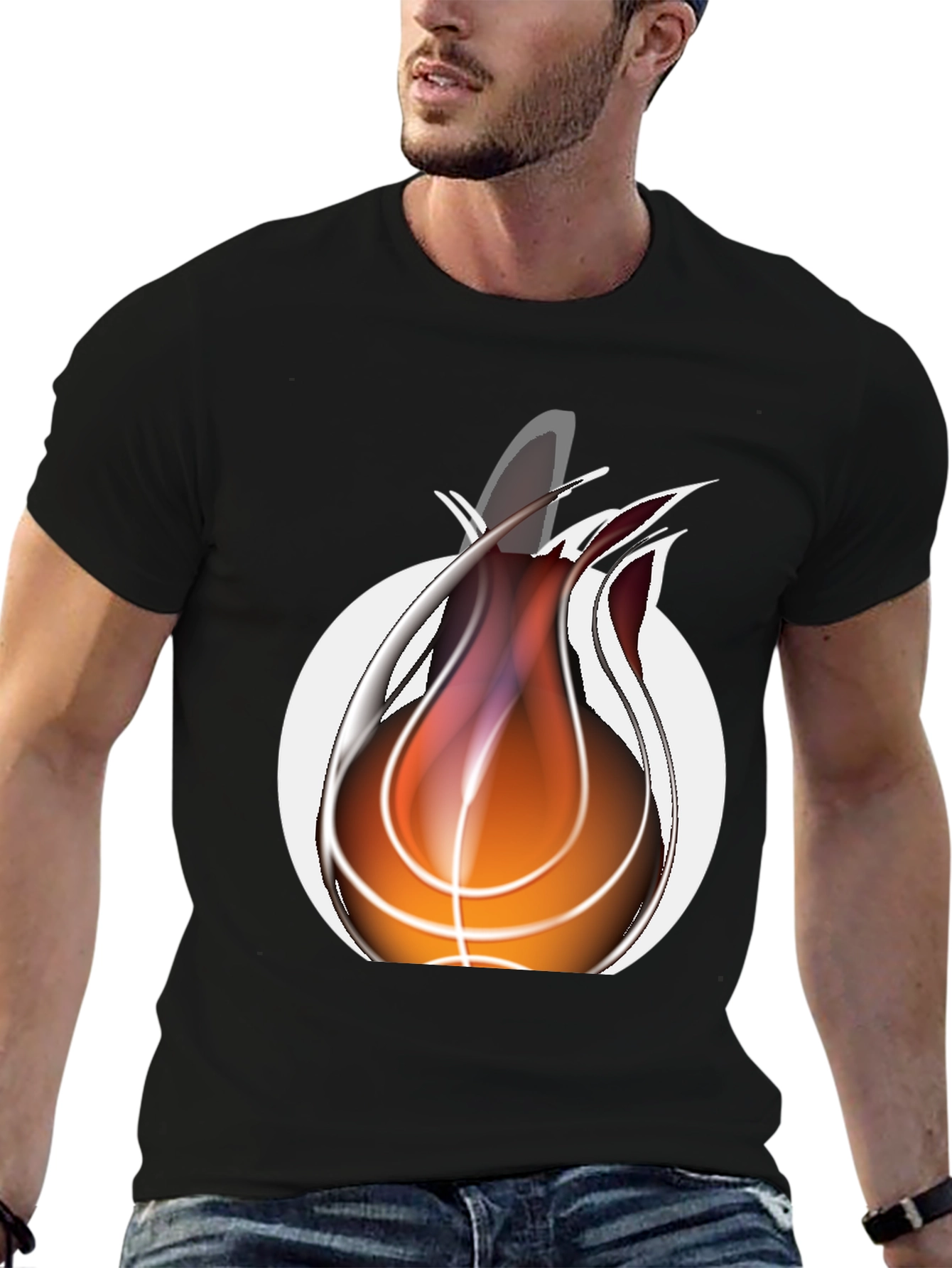 Fiery Basketball Graphic Tee - Cool Sportswear
