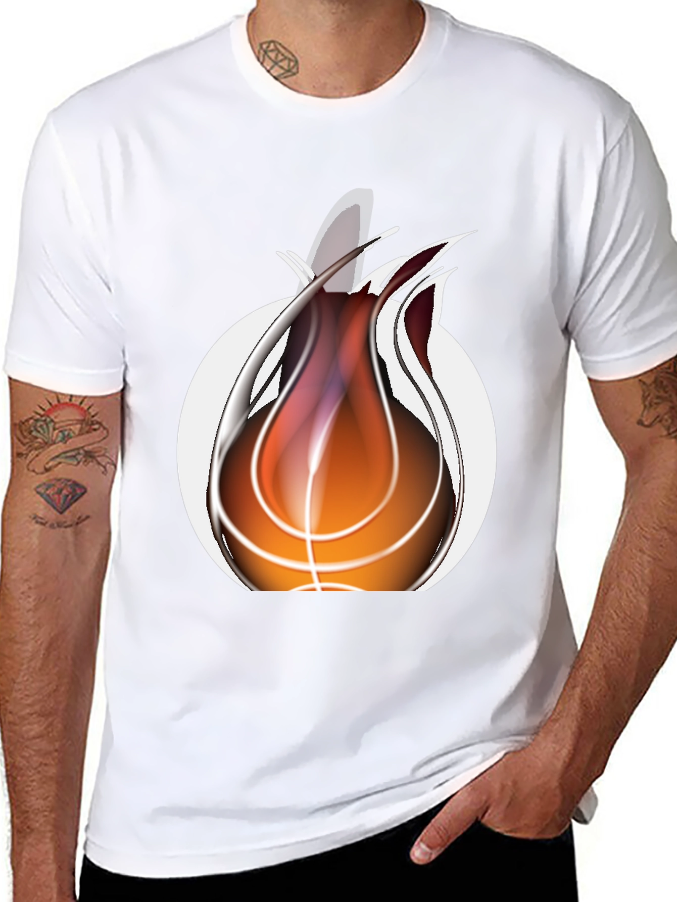 Fiery Basketball Graphic Tee - Cool Sportswear
