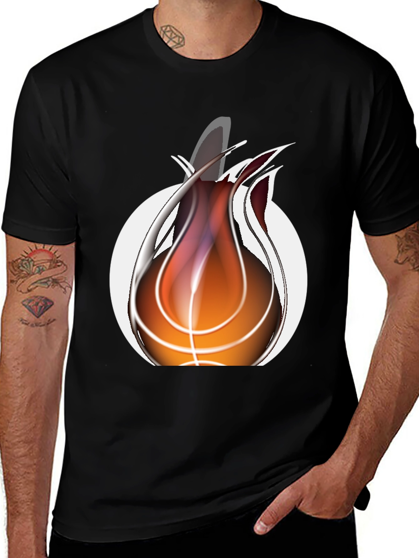 Fiery Basketball Graphic Tee - Cool Sportswear