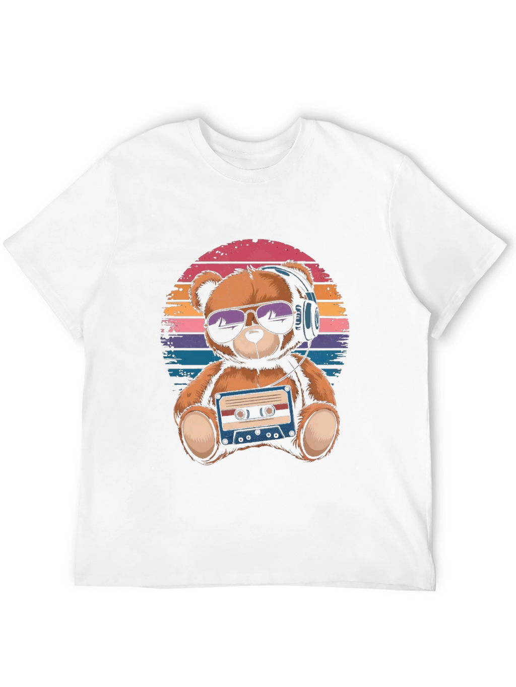 Retro Teddy Bear T-Shirt: Music Lover Tee