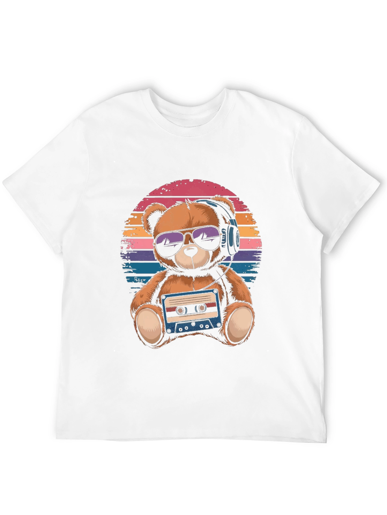 Retro Teddy Bear T-Shirt: Music Lover Tee