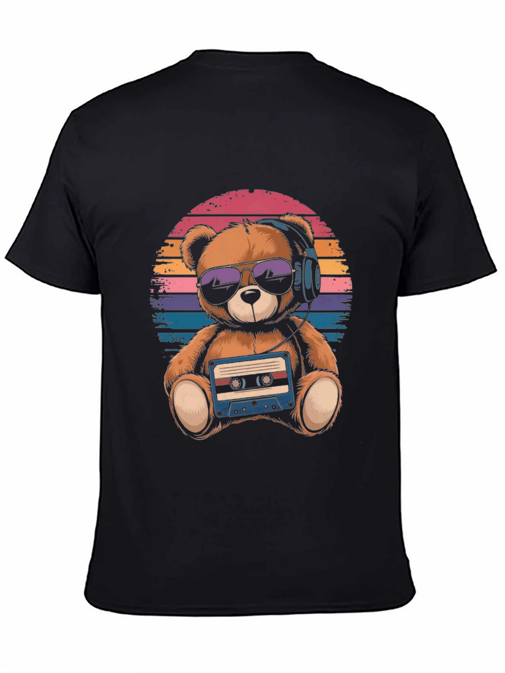 Retro Teddy Bear T-Shirt: Music Lover Tee