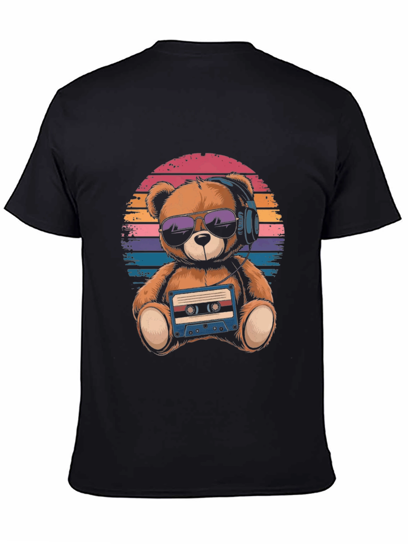 Retro Teddy Bear T-Shirt: Music Lover Tee