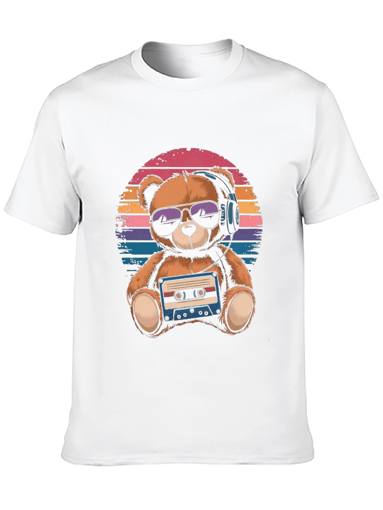 Retro Teddy Bear T-Shirt: Music Lover Tee
