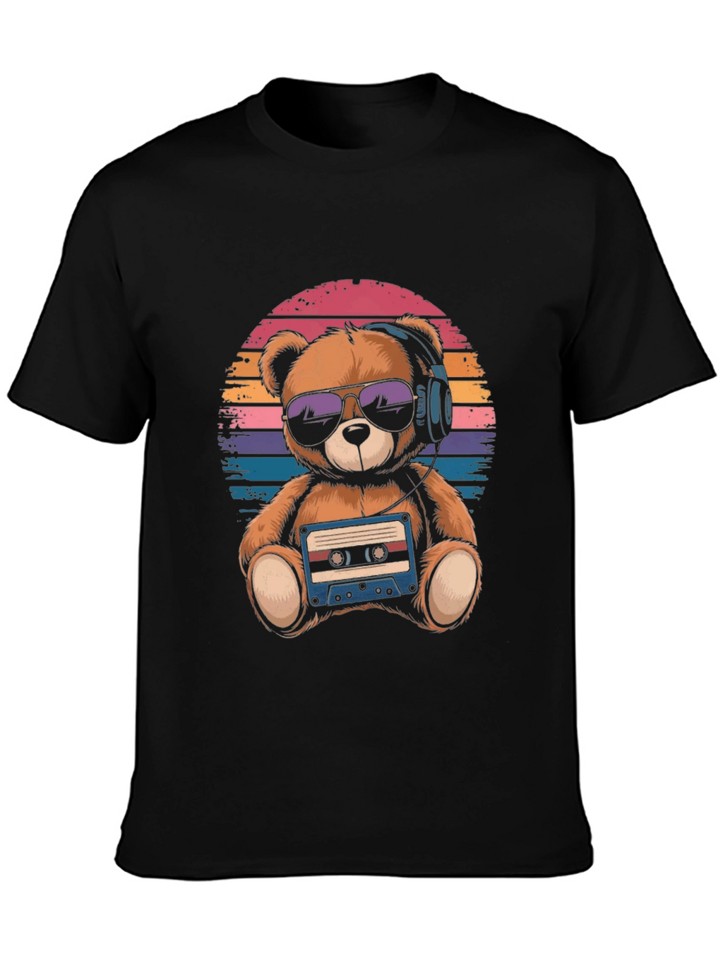 Retro Teddy Bear T-Shirt: Music Lover Tee