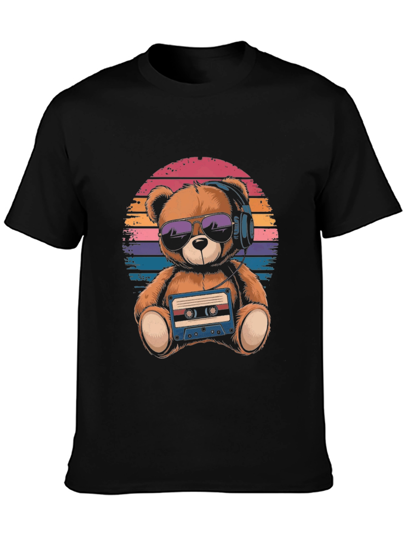 Retro Teddy Bear T-Shirt: Music Lover Tee