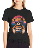 Retro Teddy Bear T-Shirt: Music Lover Tee