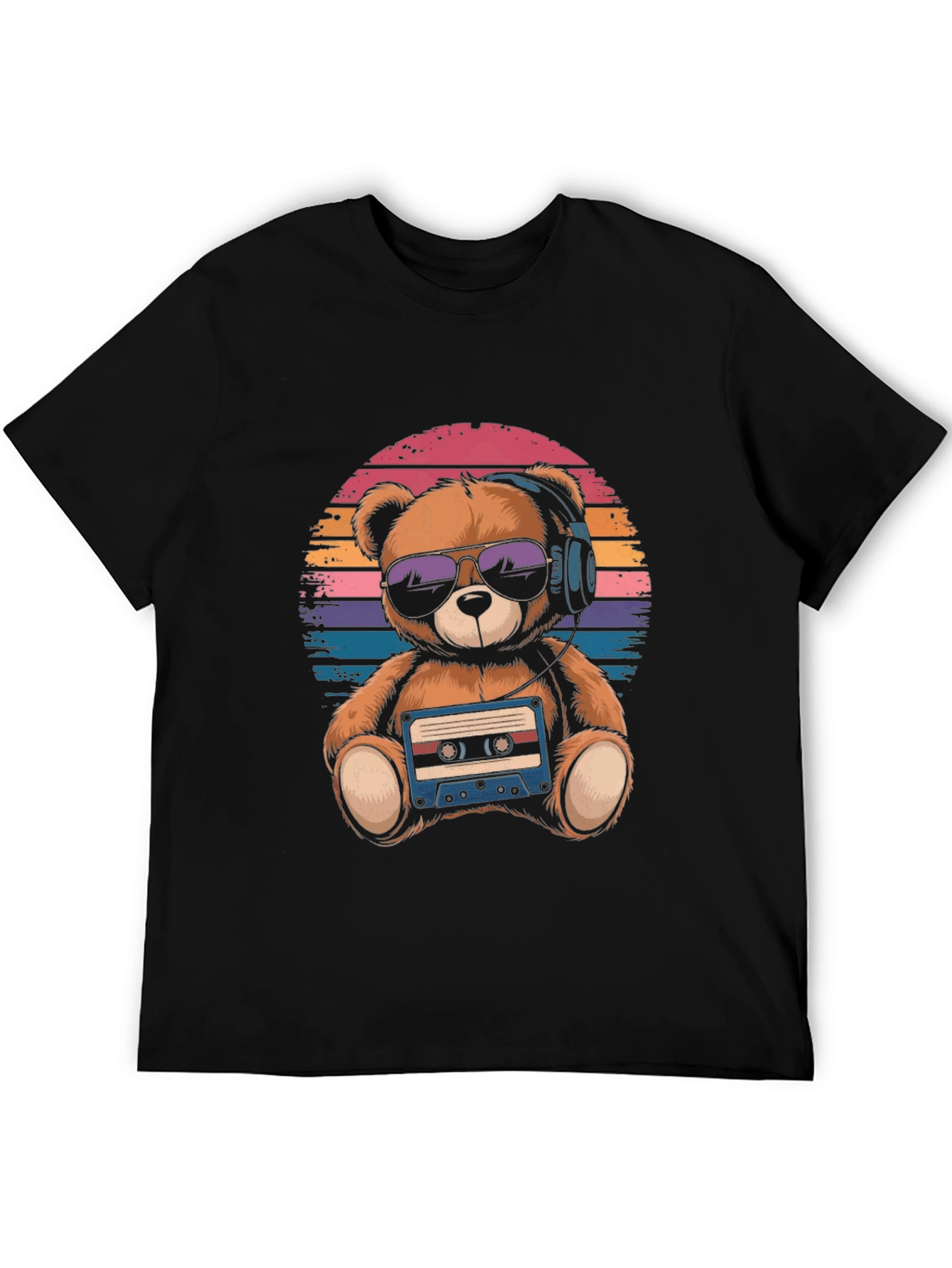 Retro Teddy Bear T-Shirt: Music Lover Tee