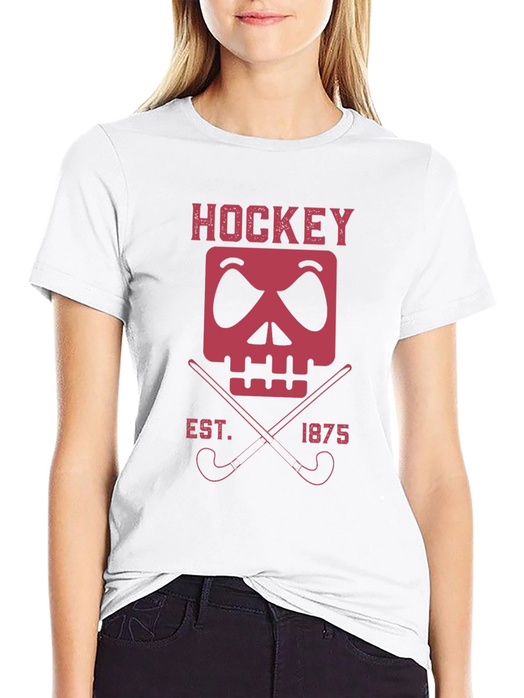 Hockey Skull & Sticks Graphic Tee