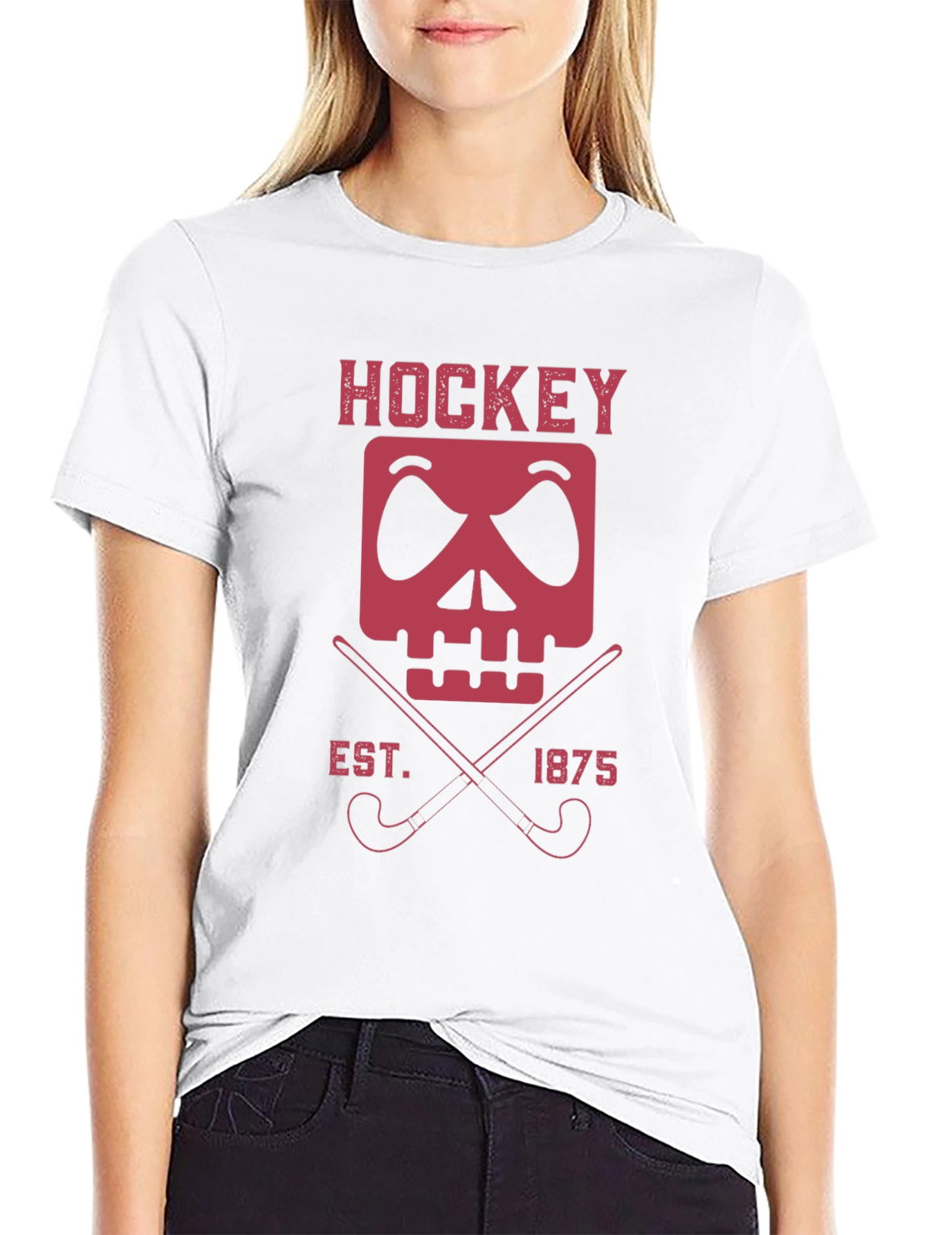 Hockey Skull & Sticks Graphic Tee