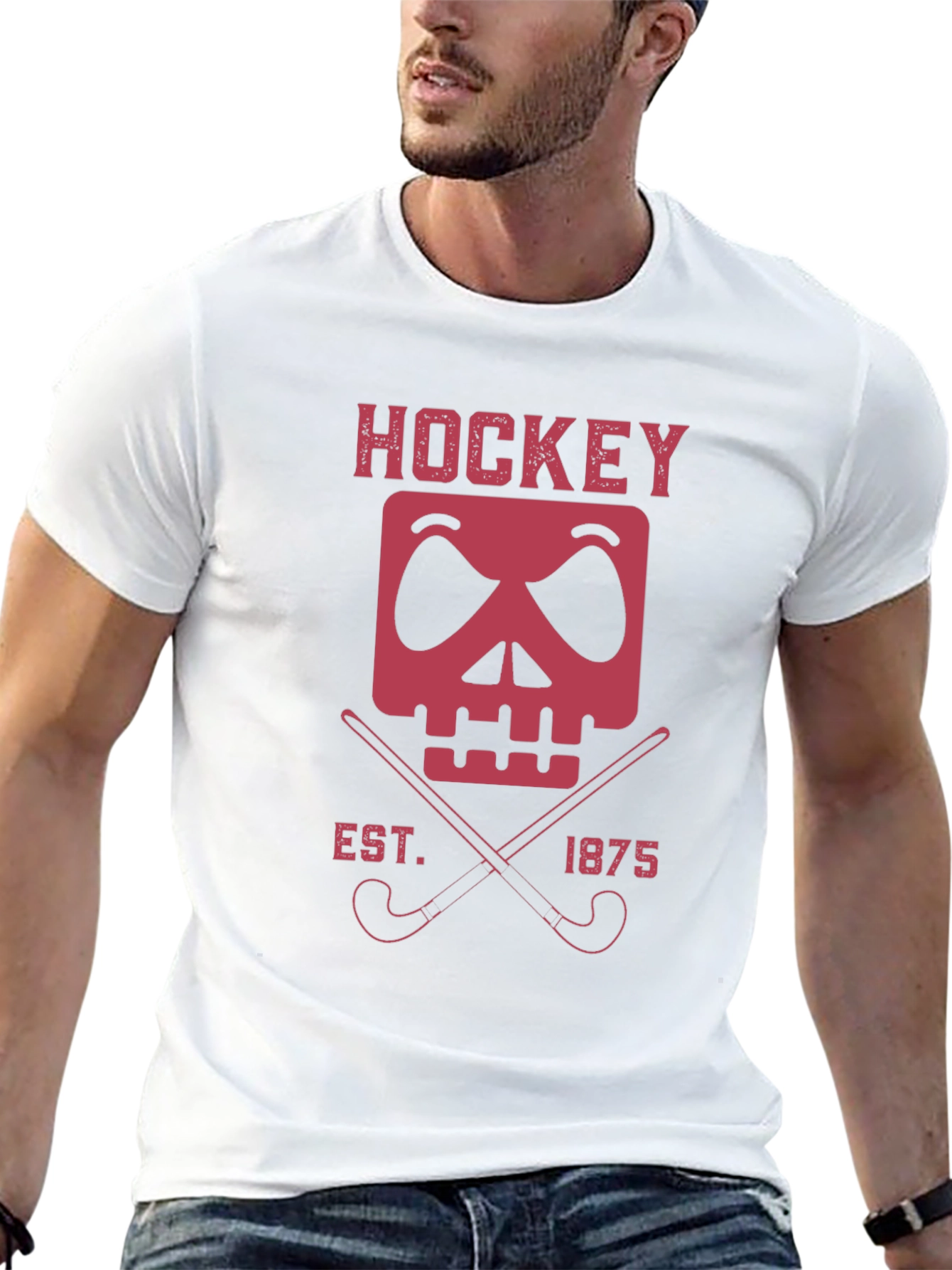 Hockey Skull & Sticks Graphic Tee