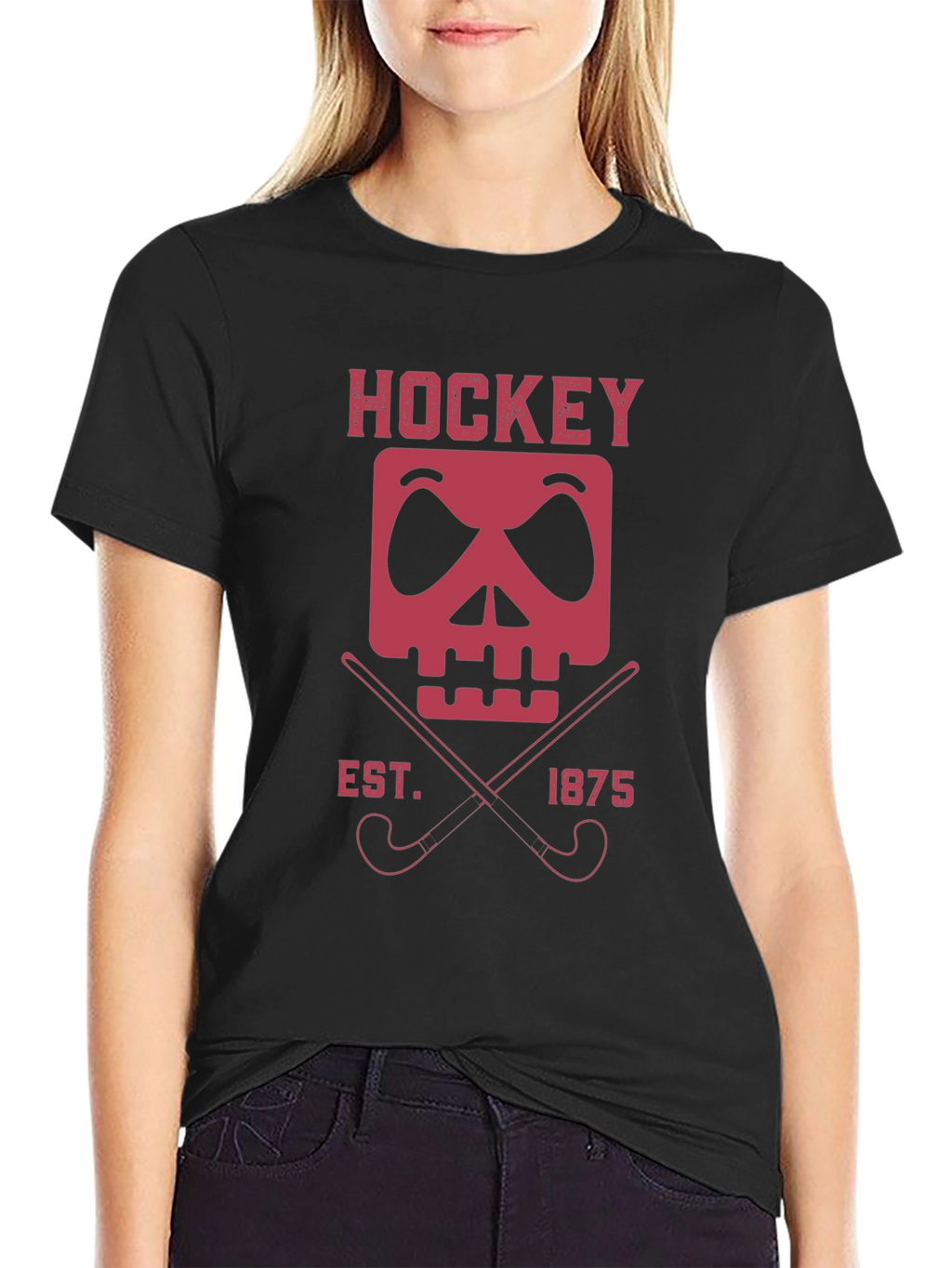 Hockey Skull & Sticks Graphic Tee