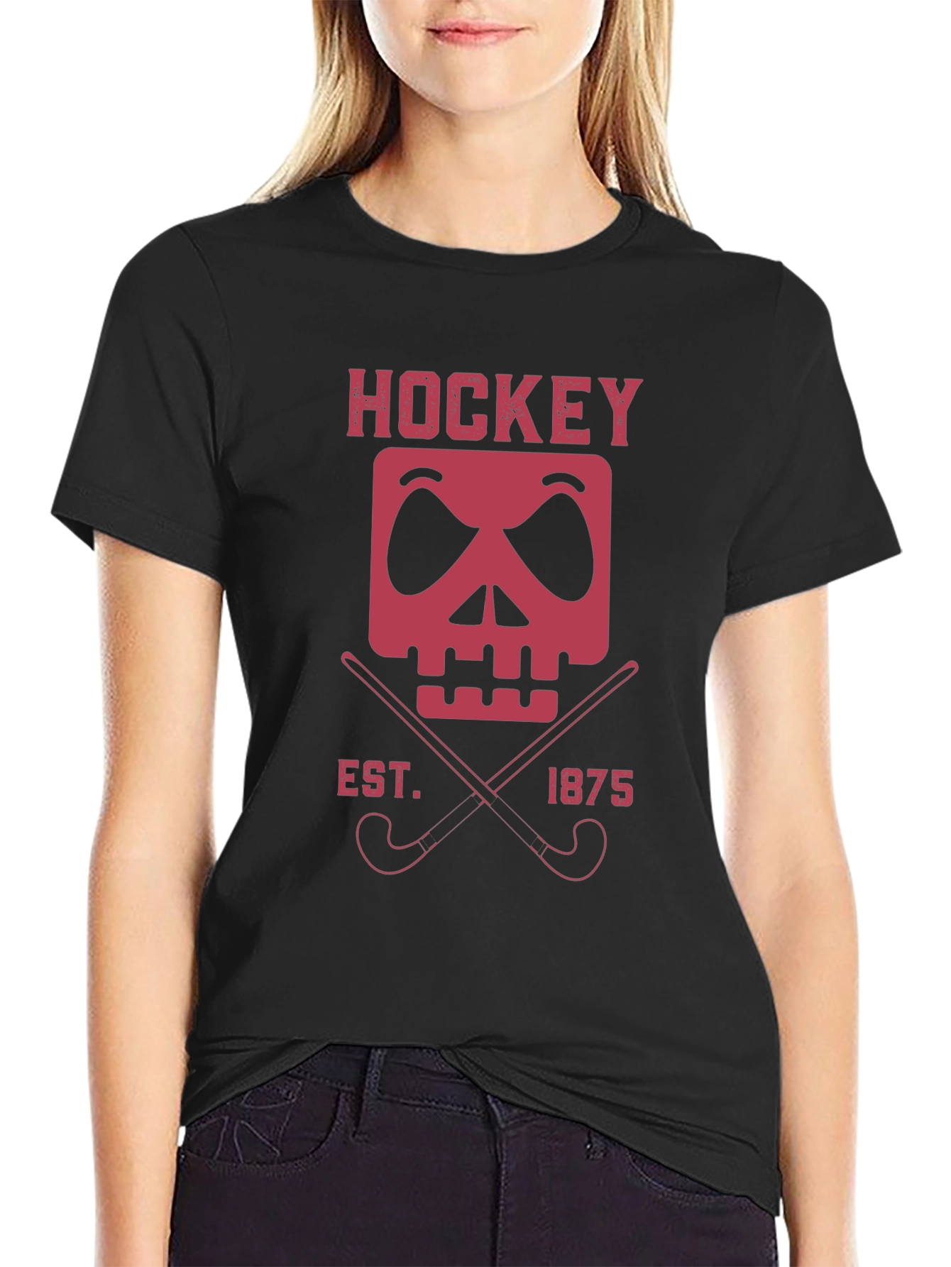 Hockey Skull & Sticks Graphic Tee