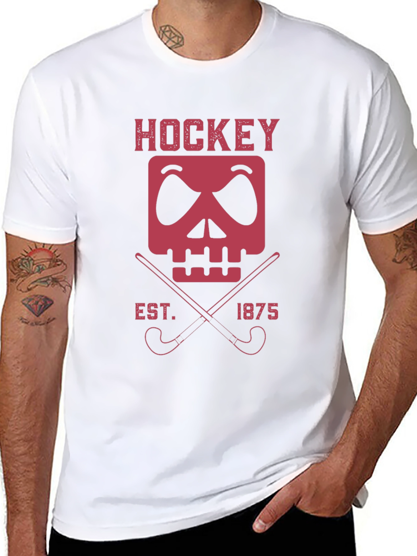 Hockey Skull & Sticks Graphic Tee