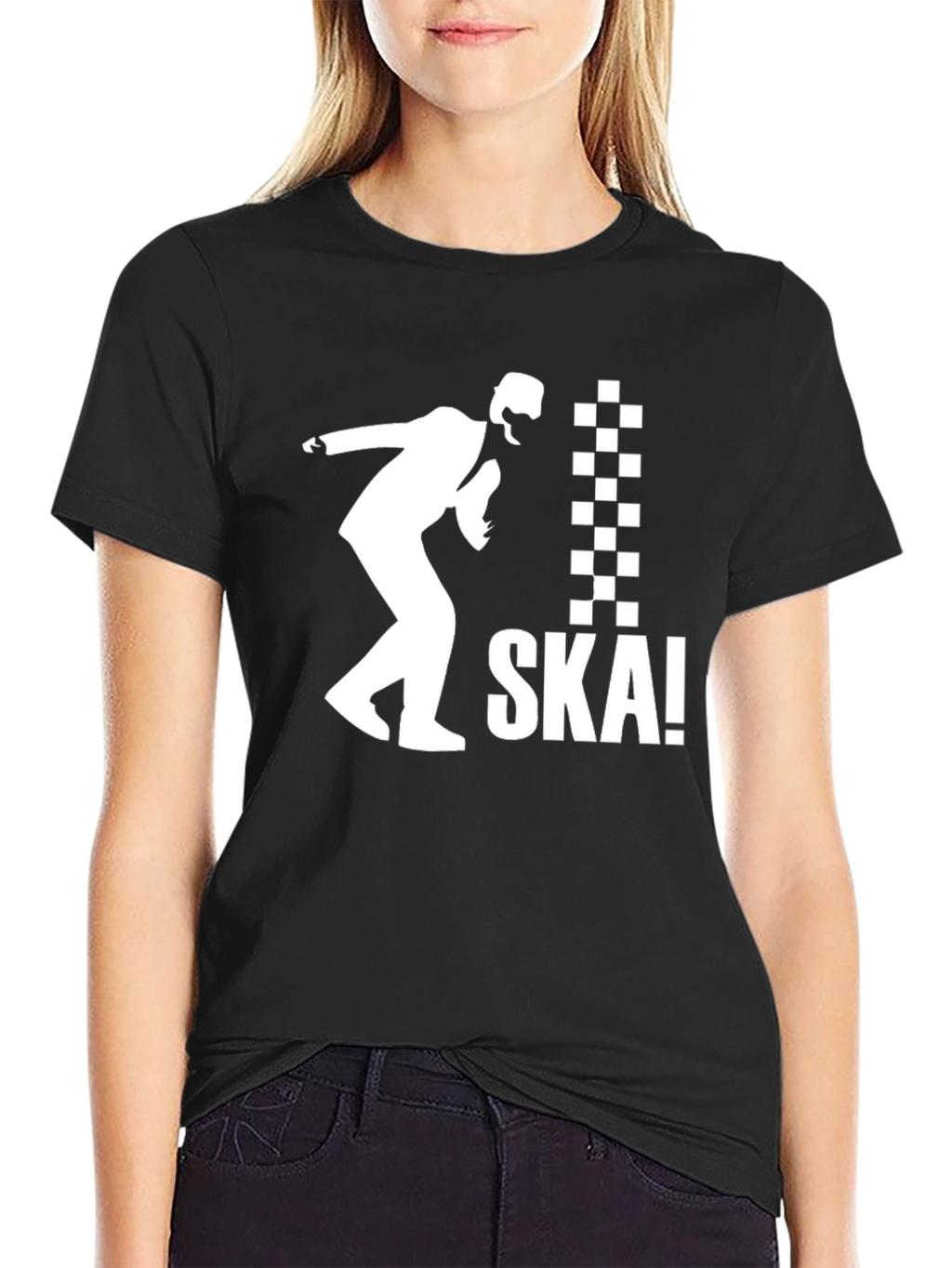 SKA! T-Shirt - Black & White Ska Dancing Design
