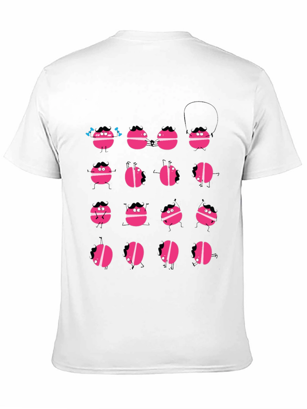 Funny Macaron Graphic Black T-Shirt