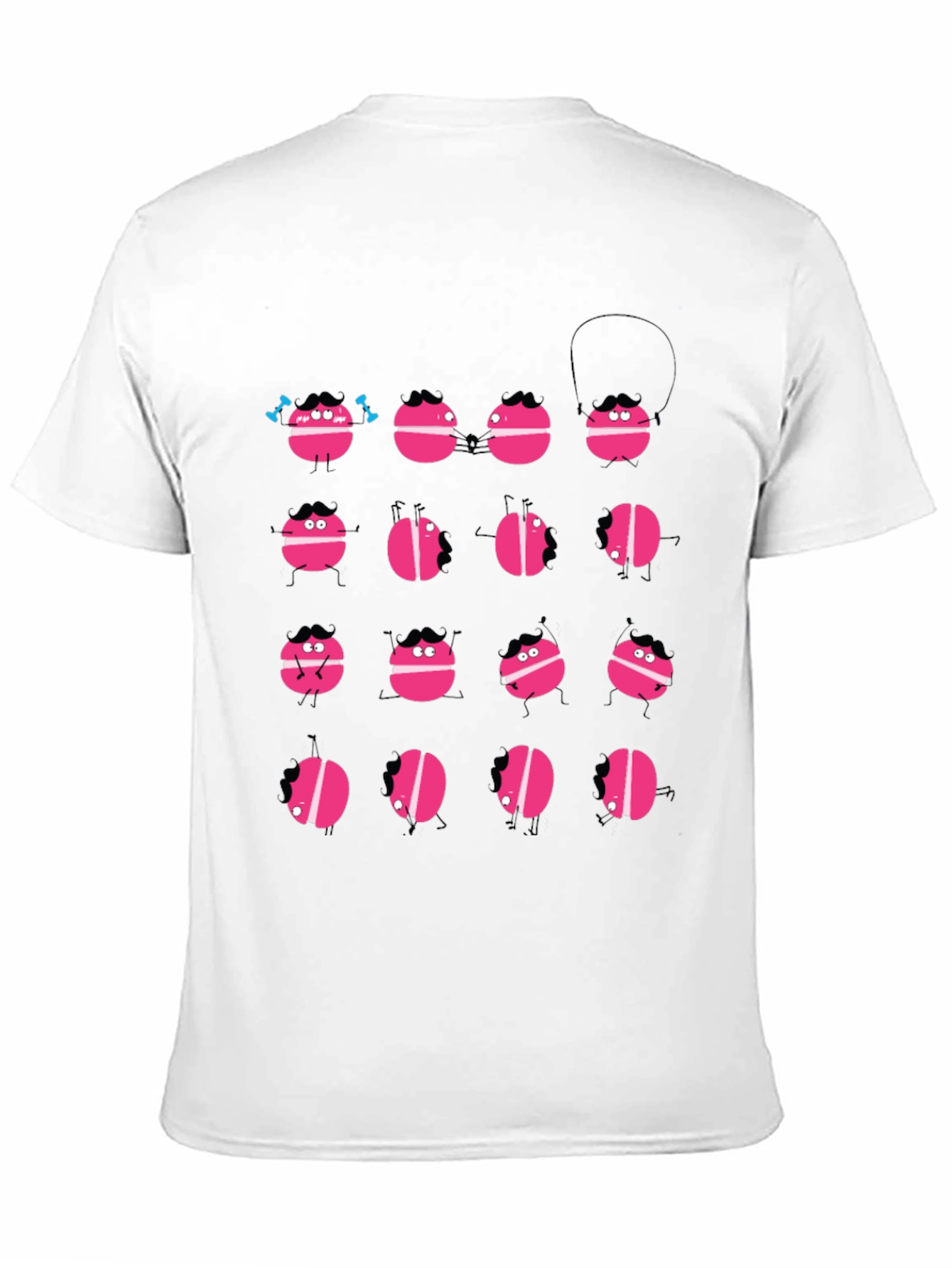 Funny Macaron Graphic Black T-Shirt