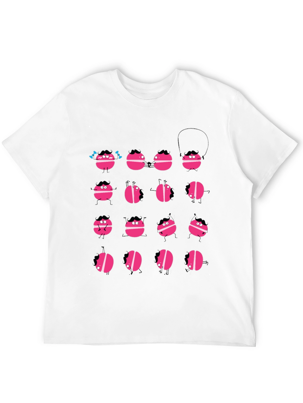 Funny Macaron Graphic Black T-Shirt
