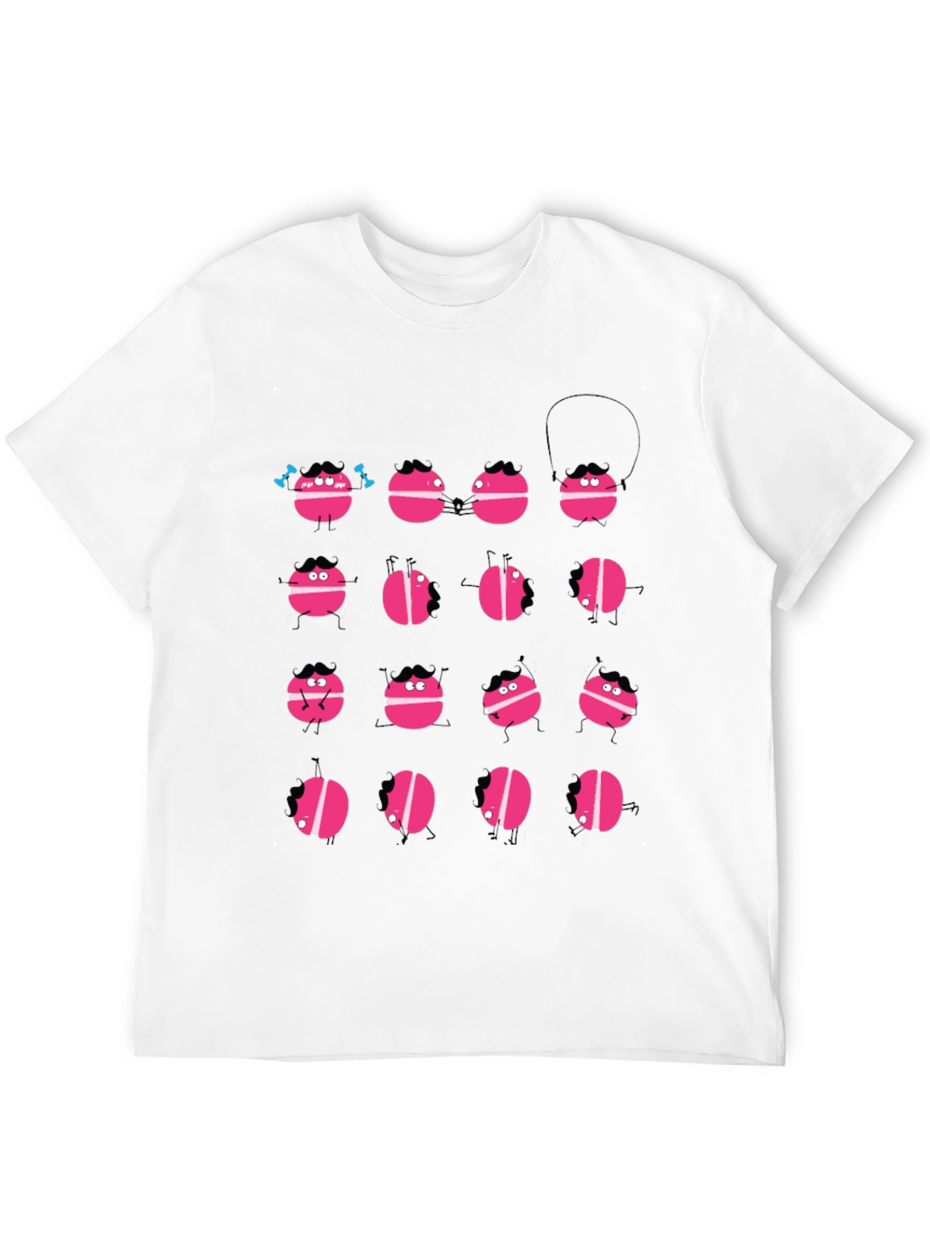 Funny Macaron Graphic Black T-Shirt