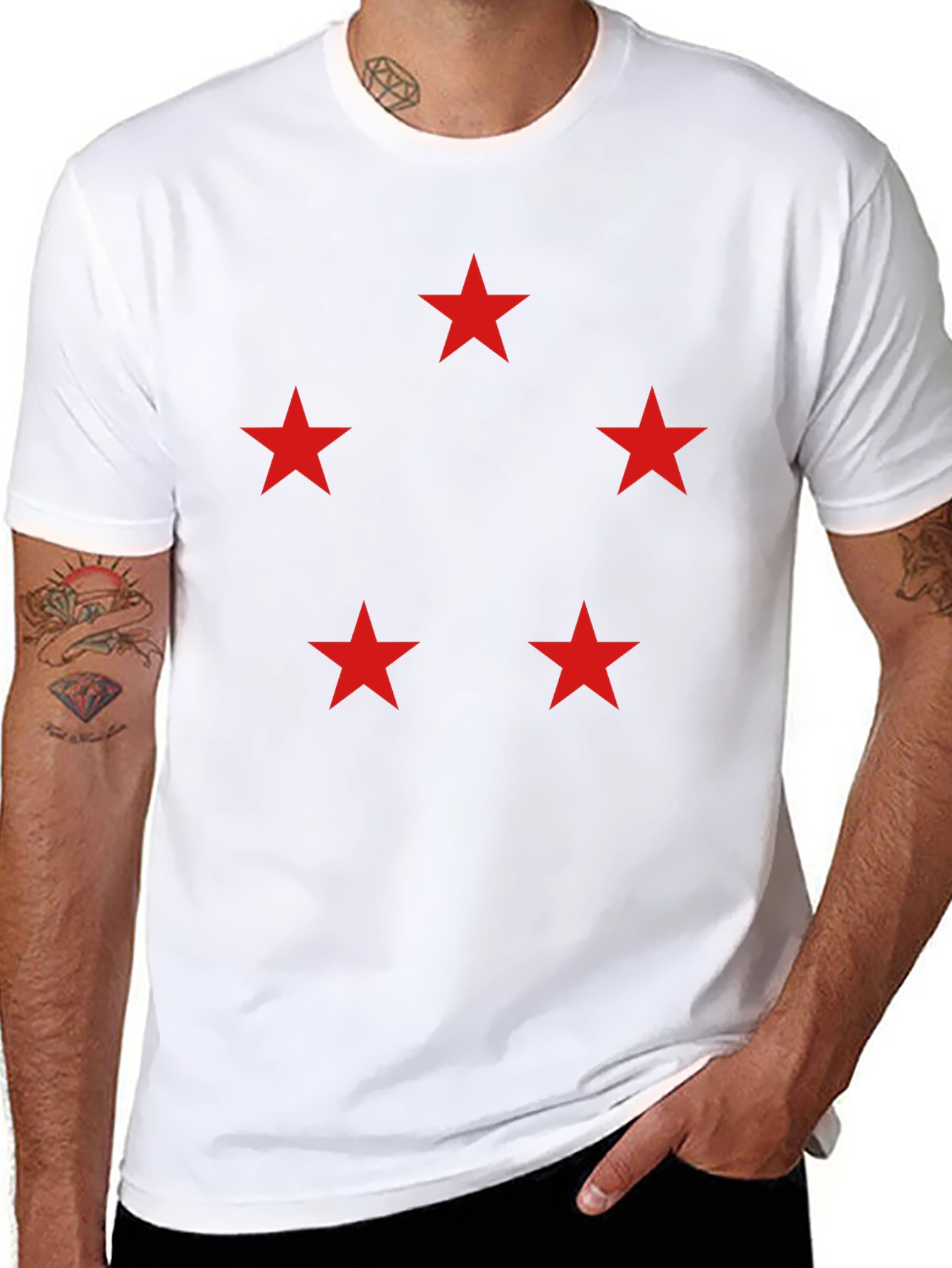 Five Star Crew Neck T-Shirt - Black