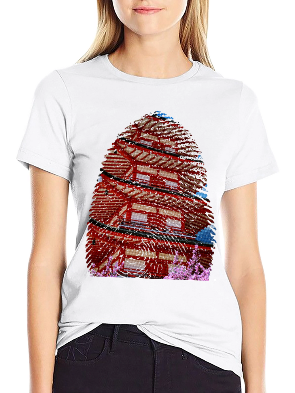 Japanese Pagoda T-Shirt - Black Graphic Tee