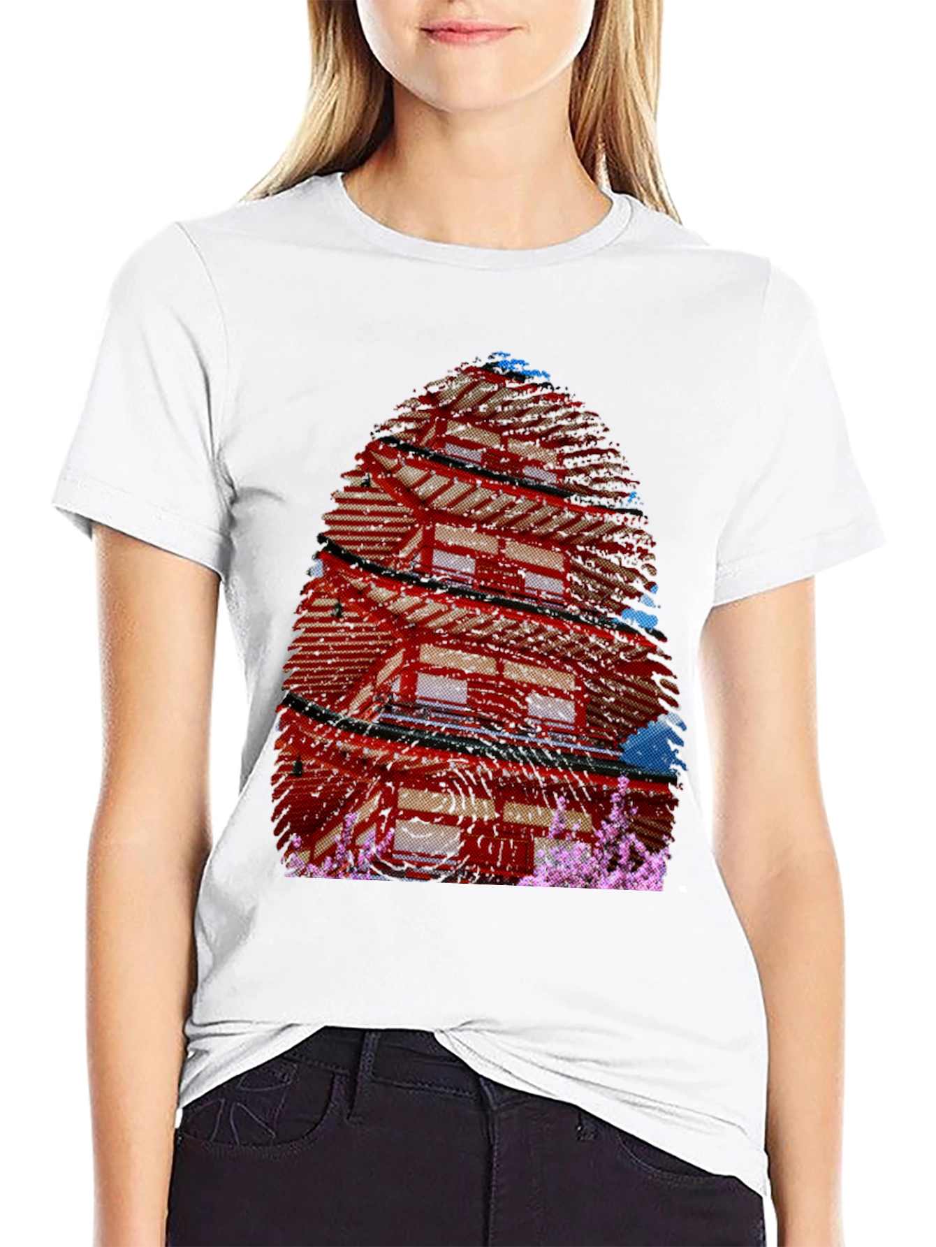 Japanese Pagoda T-Shirt - Black Graphic Tee