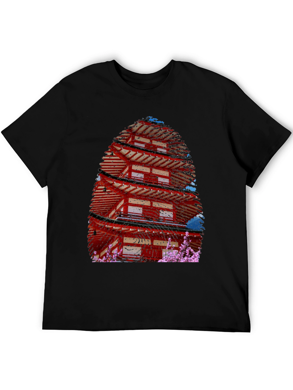 Japanese Pagoda T-Shirt - Black Graphic Tee
