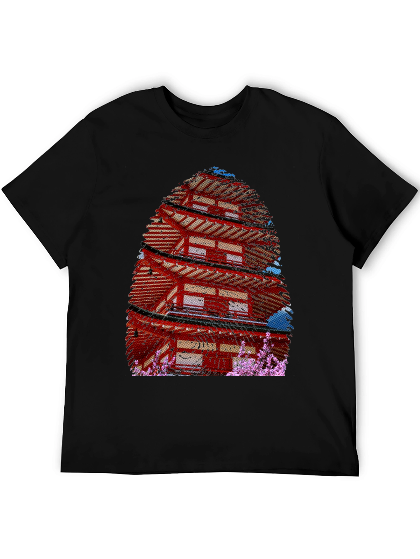 Japanese Pagoda T-Shirt - Black Graphic Tee