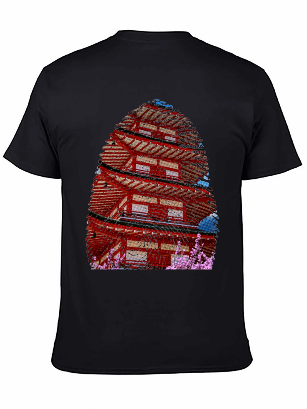 Japanese Pagoda T-Shirt - Black Graphic Tee