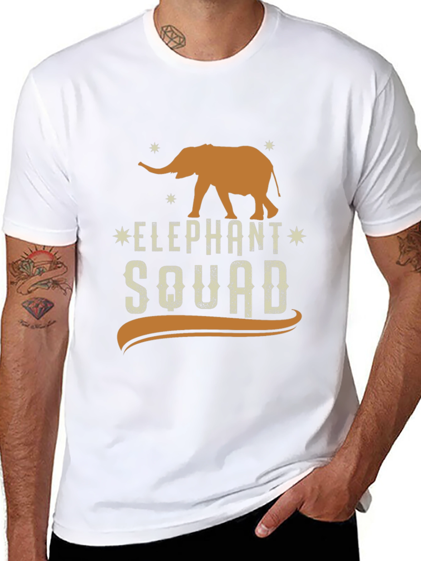 Elephant Squad Graphic Tee - Black