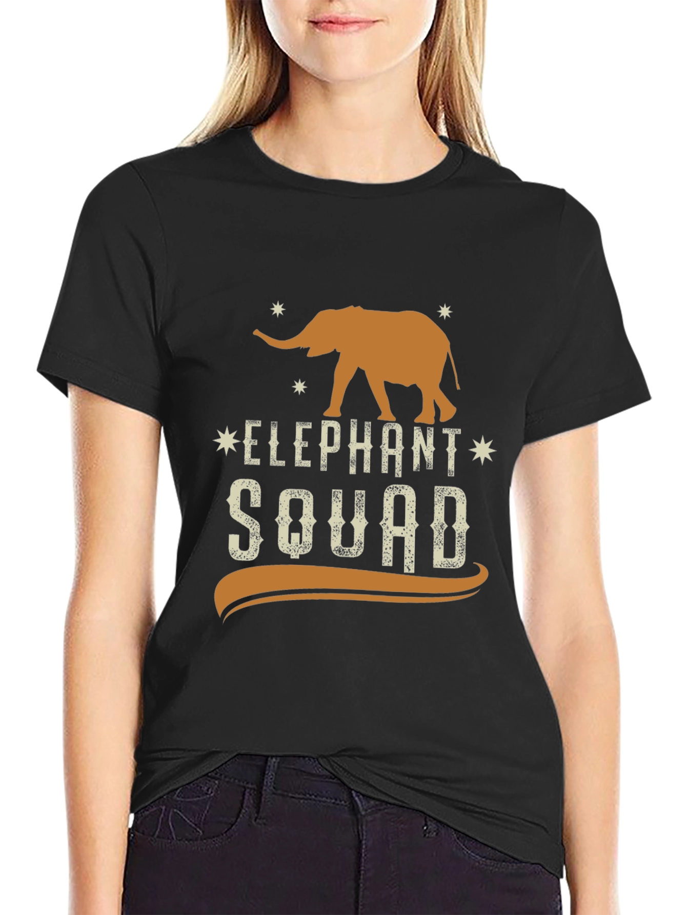 Elephant Squad Graphic Tee - Black