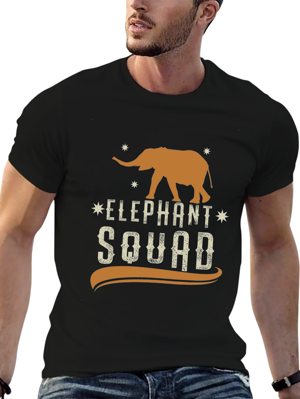 Elephant Squad Graphic Tee - Black