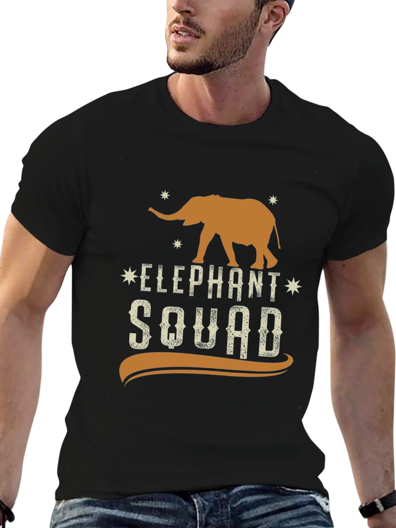 Elephant Squad Graphic Tee - Black