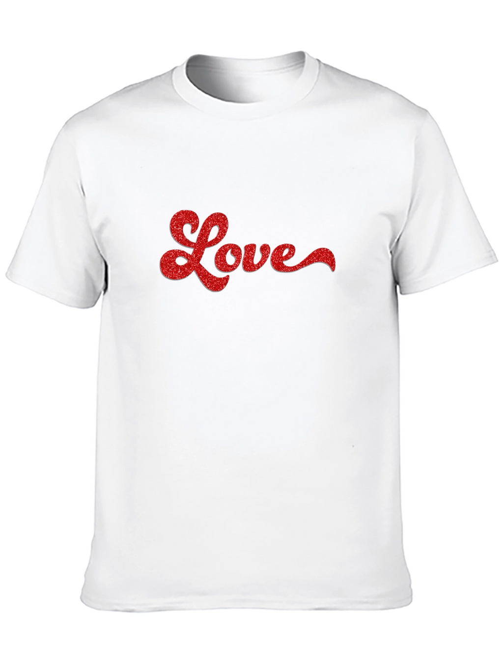 Love Glitter Graphic Black Tee Shirt