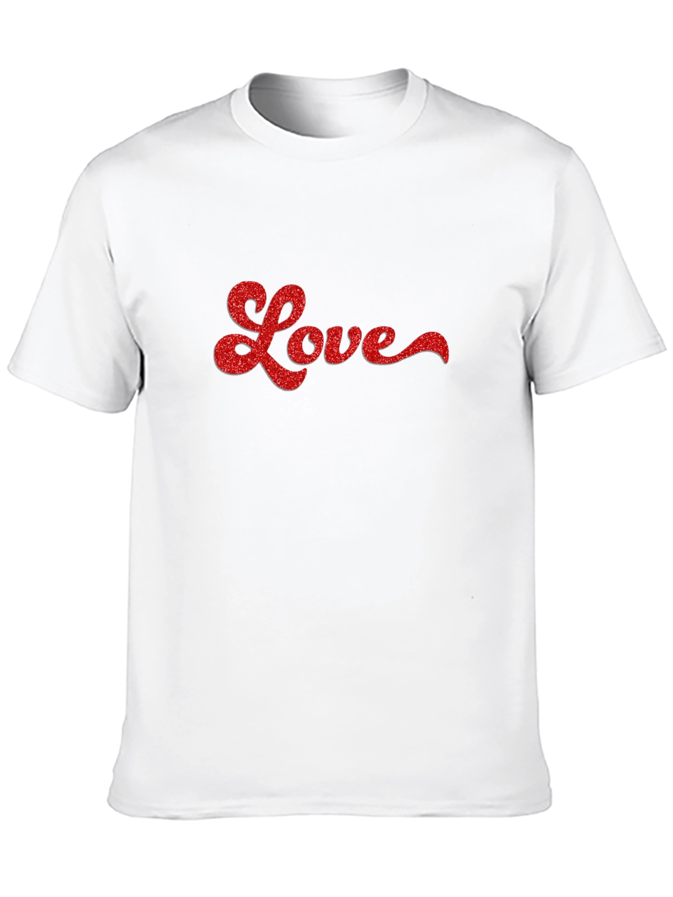 Love Glitter Graphic Black Tee Shirt