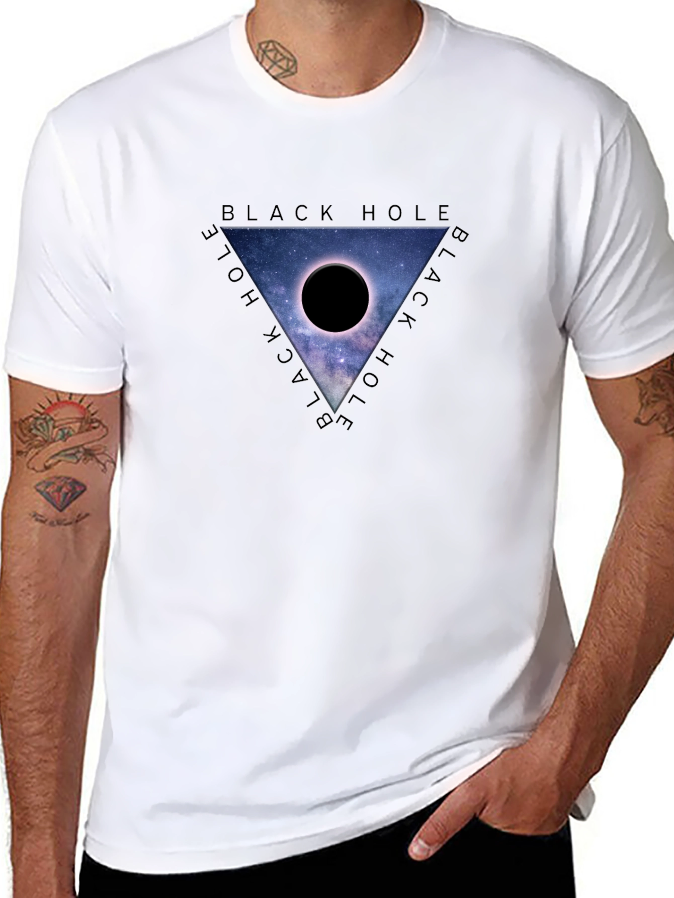 Black Hole Galaxy Graphic Tee - Mens Casual Fit