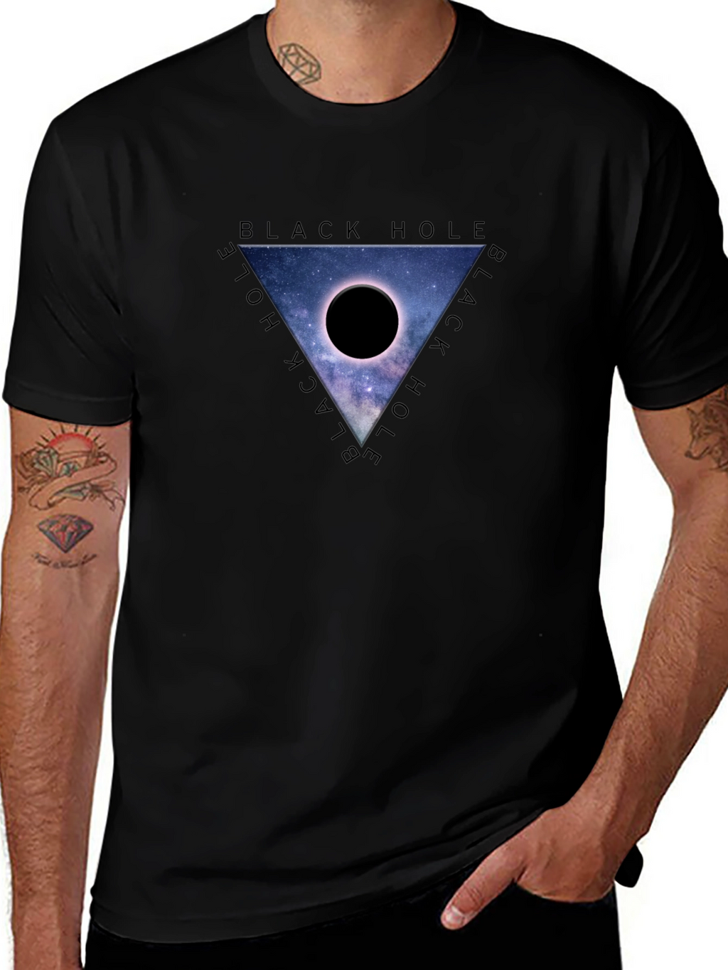 Black Hole Galaxy Graphic Tee - Mens Casual Fit