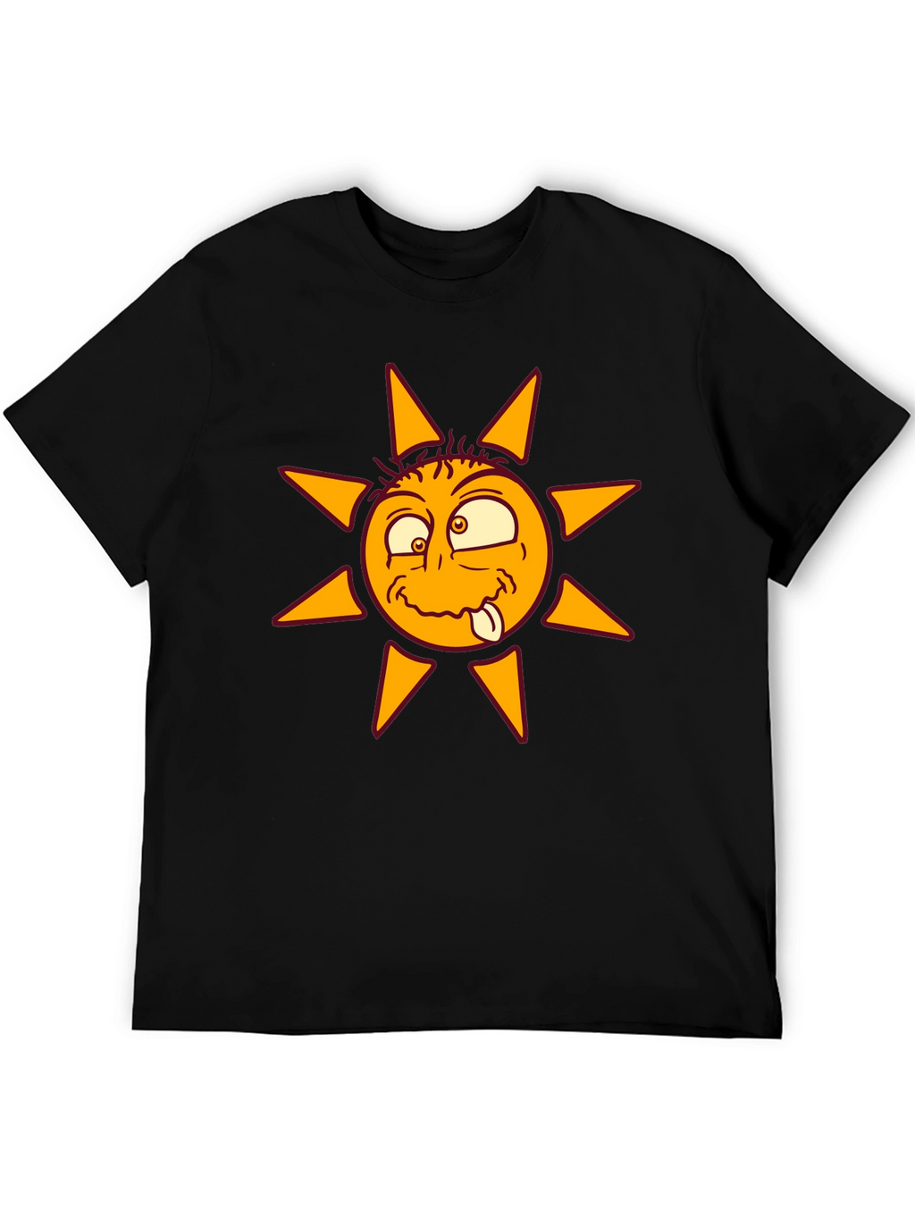 Funny Sun Graphic Black T-Shirt
