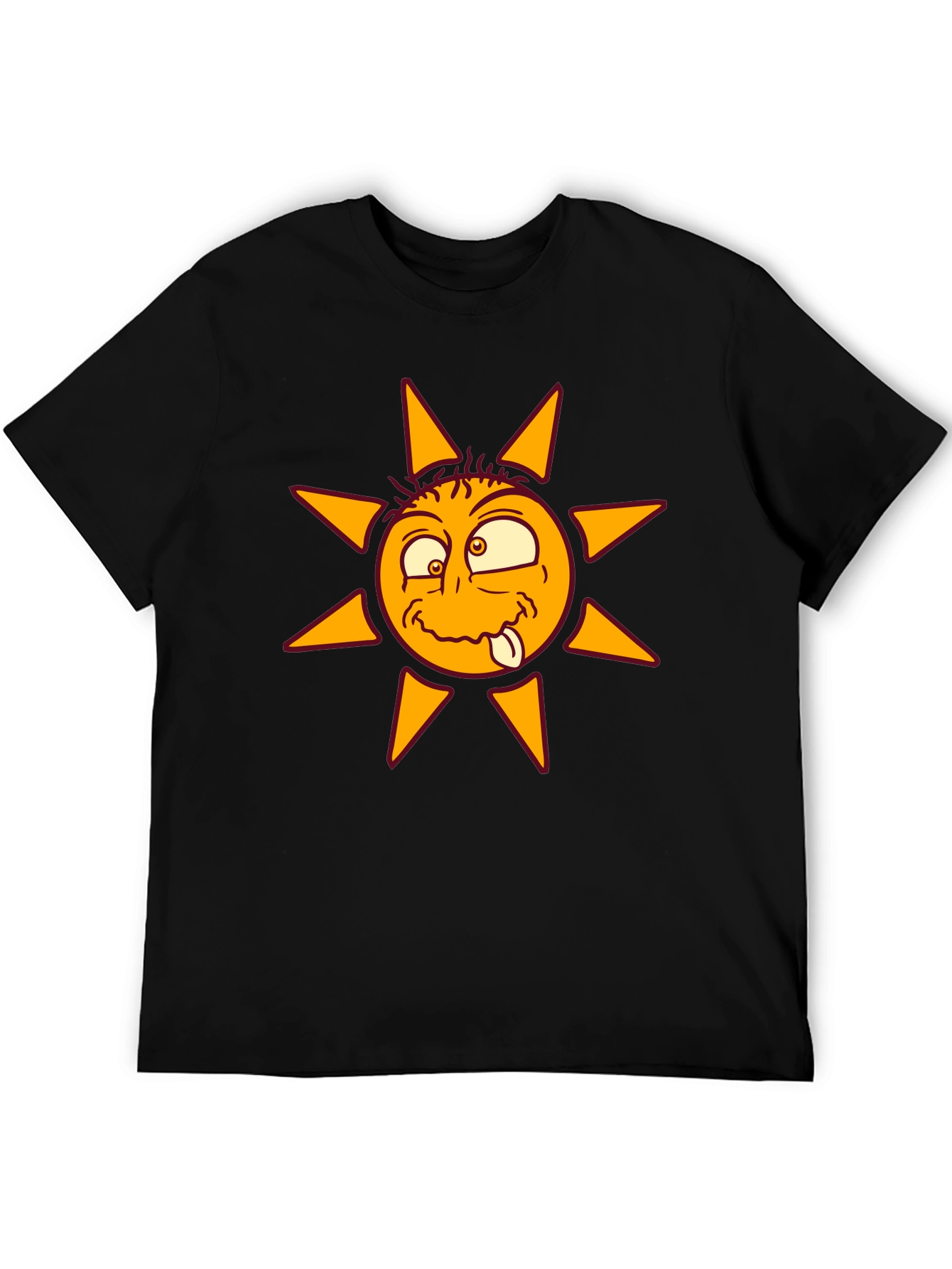 Funny Sun Graphic Black T-Shirt