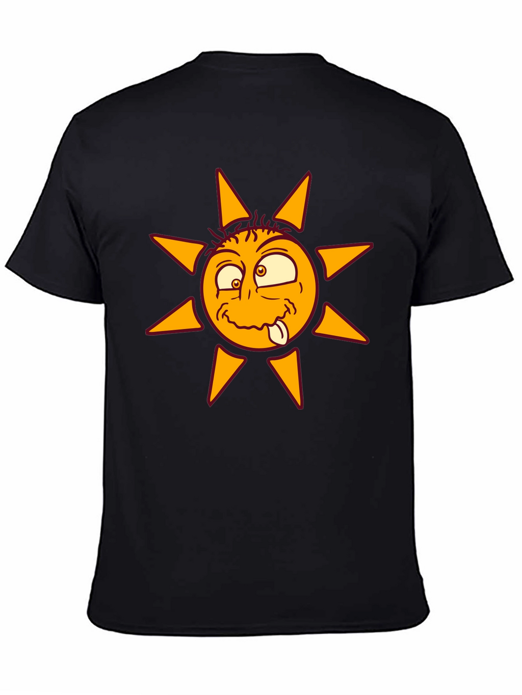 Funny Sun Graphic Black T-Shirt